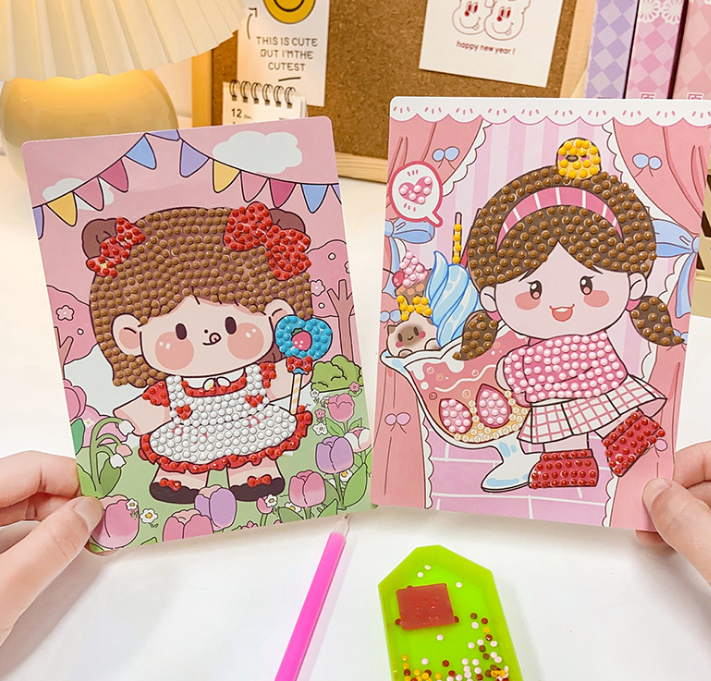 Bộ tranh đính đá thiếu nhi chủ đề dễ thương cho bé gái