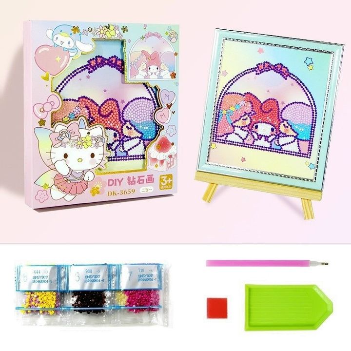 Bộ tranh đính đá thiếu nhi chủ đề dễ thương cho bé gái