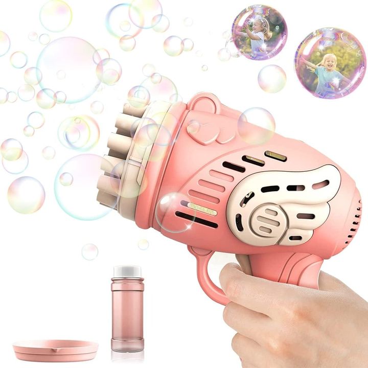 Combo đồ chơi Thổi bong bóng xà phòng kèm 10 túi nước xà phòng - Hồng