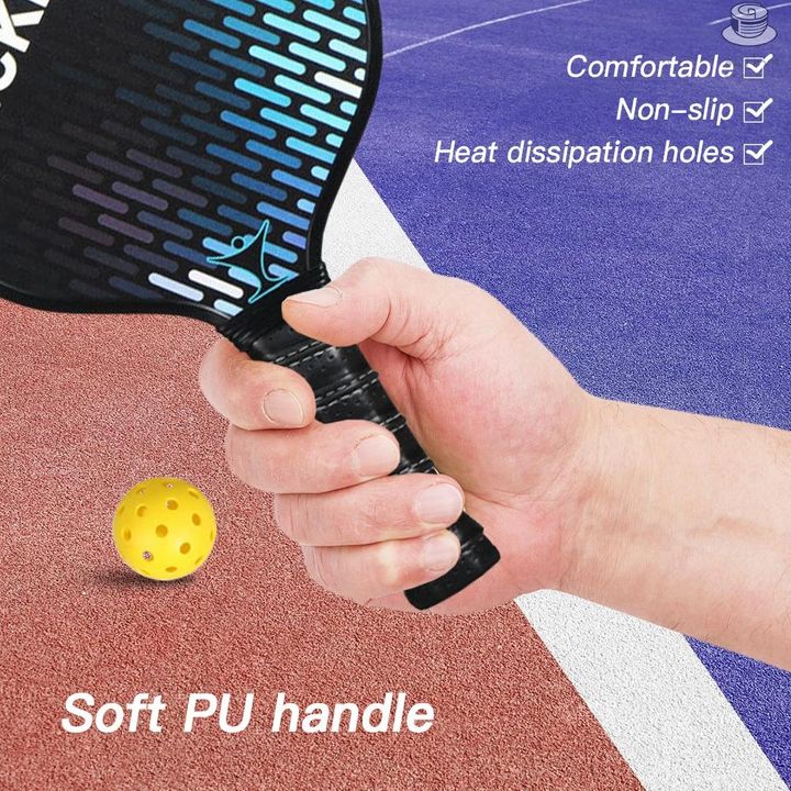 Bộ 2 vợt Pickleball LEIJIAER sợi carbon fiber siêu nhẹ PK-080 cao cấp có túi đựng chống nước