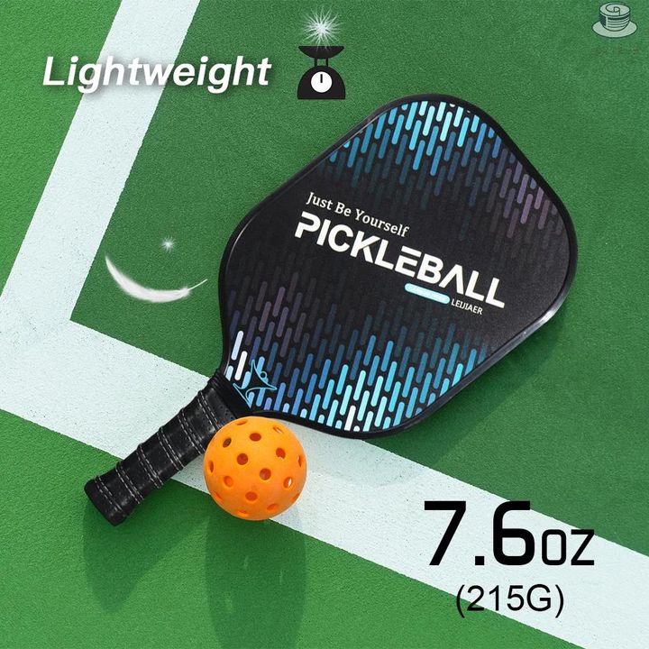 Bộ 2 vợt Pickleball LEIJIAER sợi carbon fiber siêu nhẹ PK-080 cao cấp có túi đựng chống nước