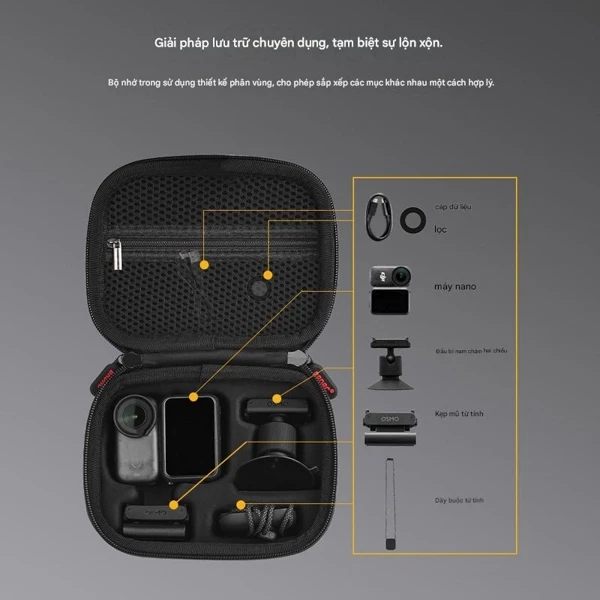 Hộp đựng DJI Osmo Nano cầm tay thiết kế gọn gàng tiện mang theo