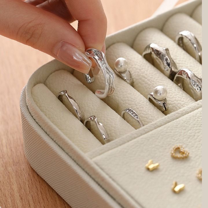 Hộp trang sức cao cấp Fasola bọc da PU, lót nhung mềm 25.5x16.8x5.6cm