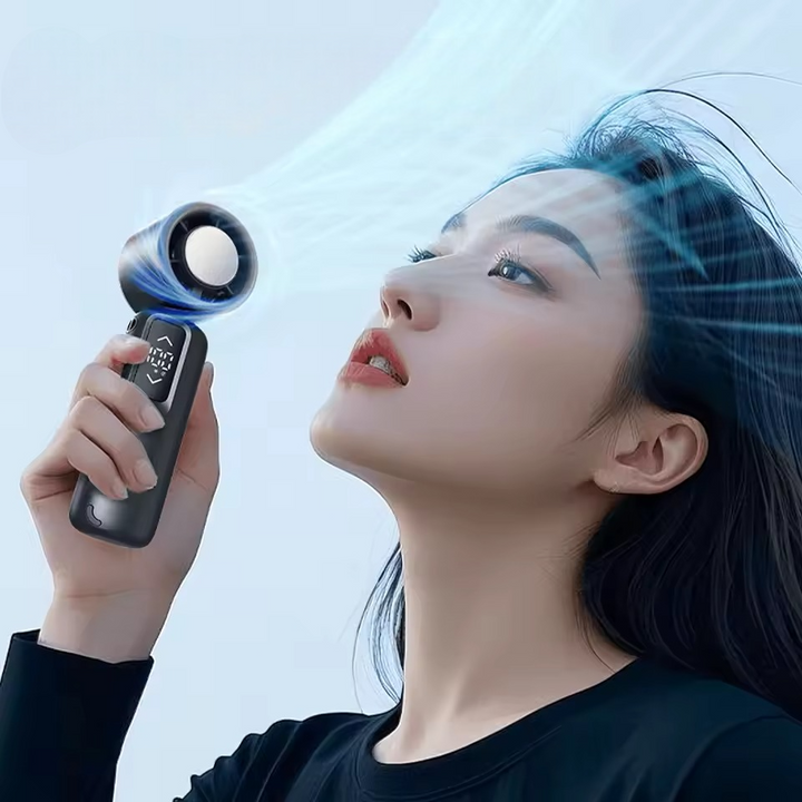 Quạt cầm tay sò lạnh SS-030 gập 180° - Xám ánh kim