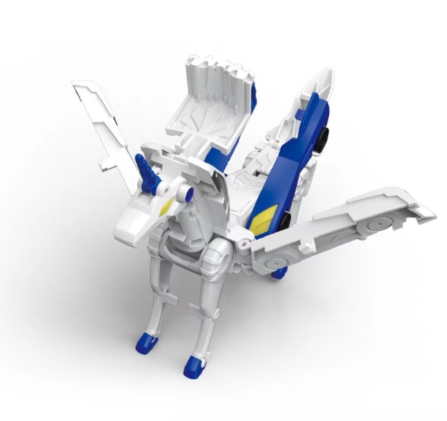 Ô tô biến hình kỳ lân robot unicorn bộ 2 xe lắp ráp