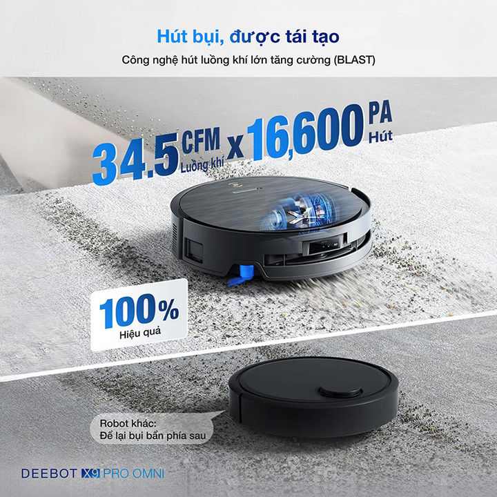 Robot hút bụi lau nhà Ecovacs Deebot X9 Pro Omni