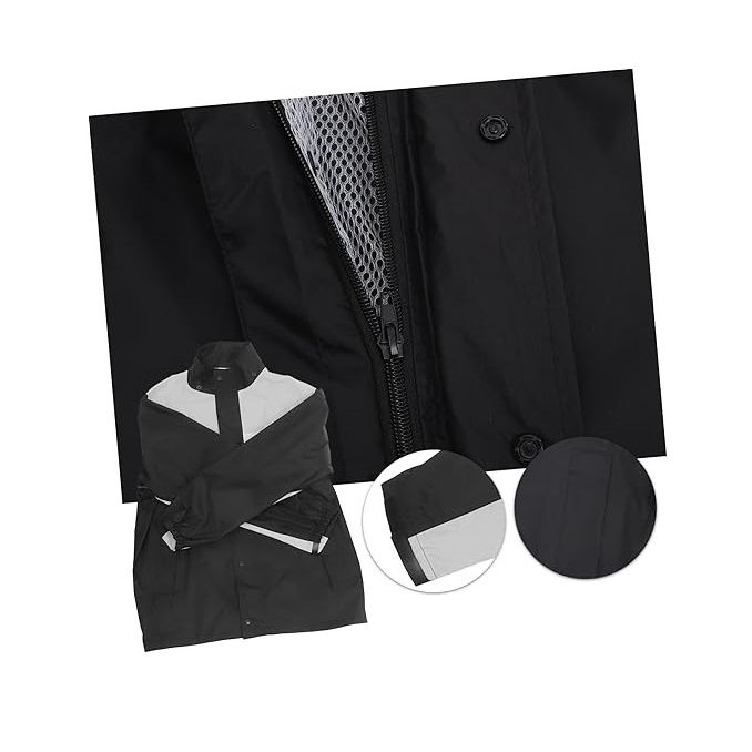 Bộ quần áo mưa Size 2XL (166-175cm) Màu Xám vải dù cao cấp chuyên đi phượt siêu thoáng khí