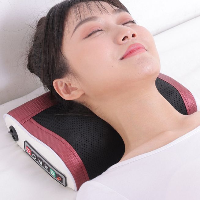 Gối mát xa cổ vai lưng 6 bi xoay, giảm mỏi hiệu quả YD-005