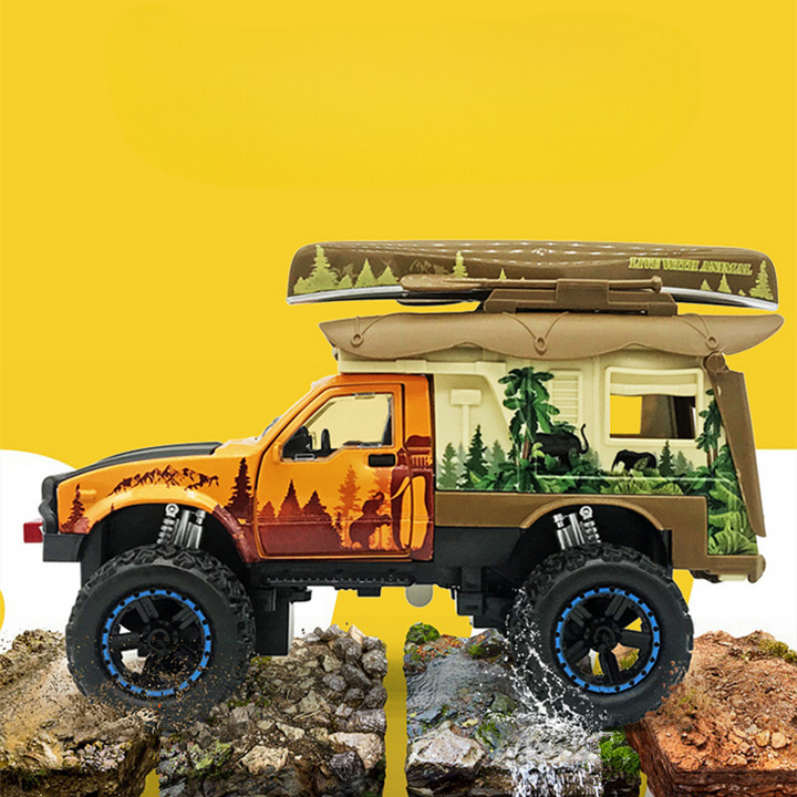 Mô hình xe địa hình cắm trại bánh lớn chất liệu hợp kim tỷ lệ 1:24