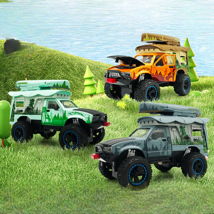Mô hình xe địa hình cắm trại bánh lớn chất liệu hợp kim tỷ lệ 1:24