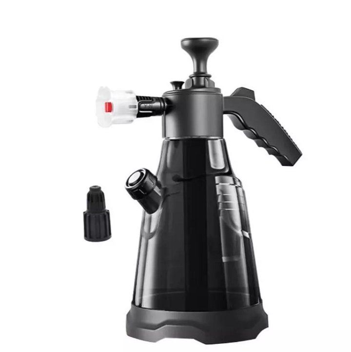 Bình Tạo Bọt Rửa Xe Cầm Tay 2L Đen Xám Kèm Cốc Đong Và Nắp Chắn Gió