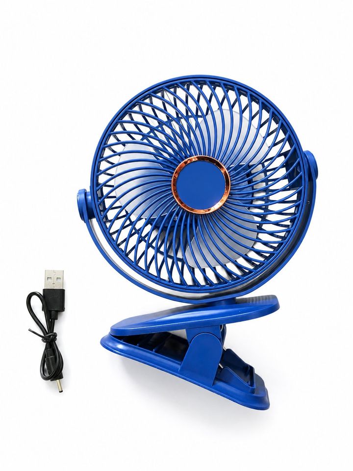 Quạt tích điện kẹp bàn nhỏ gọn dùng pin sạc