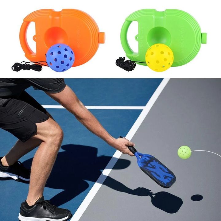 Dung cụ hỗ trợ tập luyện bóng Pickleball bằng nhựa PE có dây đàn hồi kèm 1 bóng (40 lỗ)