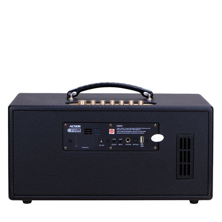 Loa karaoke di động xách tay KS363V mini karaoke, 100W(RMS), nút chỉnh cơ, mic nhôm