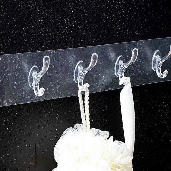 Thanh treo 6 móc dán tường đa năng cho nhà bếp và nhà tắm