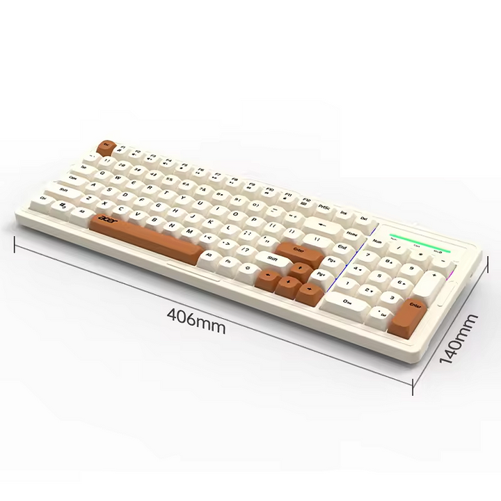 Bàn phím máy tính có dây Acer OKB030 chống ồn phối màu đôi có đèn LED