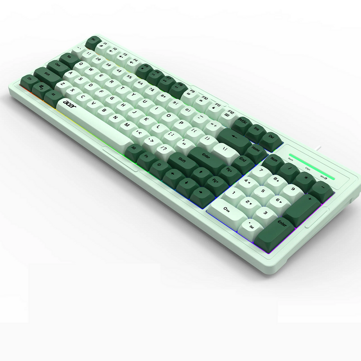 Bàn phím máy tính có dây Acer OKB030 chống ồn phối màu đôi có đèn LED