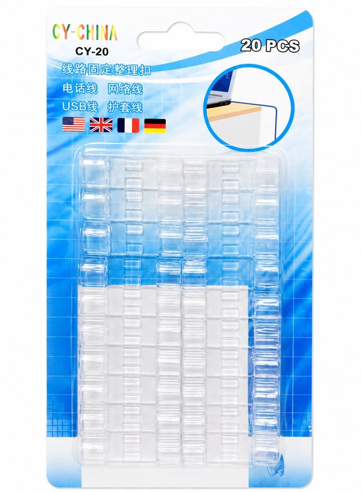 Bộ 20 Miếng Dán Tường Cố Định, Đi Gọn Dây Điện Gọn Gàng Thẩm Mỹ
