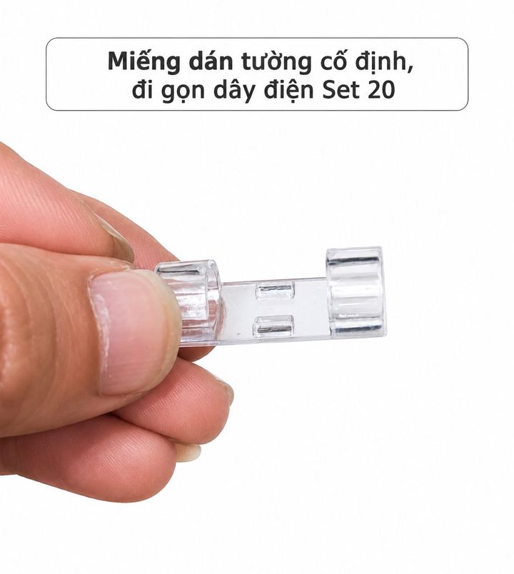 Bộ 20 Miếng Dán Tường Cố Định, Đi Gọn Dây Điện Gọn Gàng Thẩm Mỹ