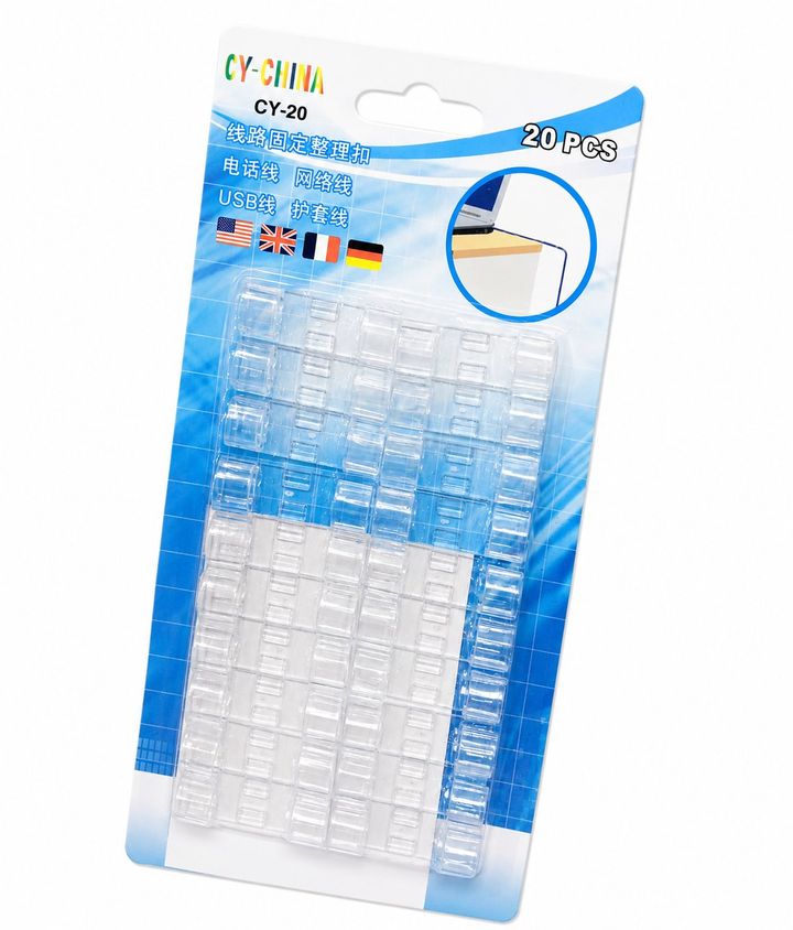 Bộ 20 Miếng Dán Tường Cố Định, Đi Gọn Dây Điện Gọn Gàng Thẩm Mỹ