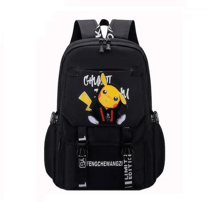Balo đi học cho bé dễ thương hình pikachu - màu đen