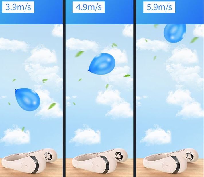 Quạt Đeo Cổ Gọn Nhẹ Mini Không Cánh An Toàn Tiện Lợi Dùng Sạc