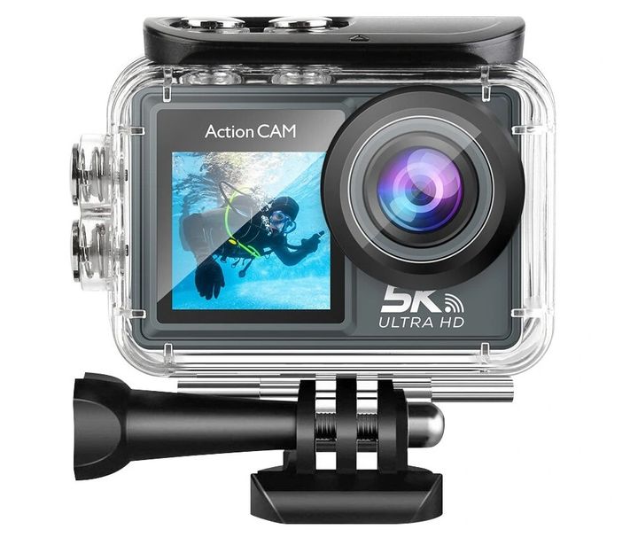 Camera hành trình C6M 5K Ultra HD 2 màn hình cảm ứng kèm 1 micro không dây