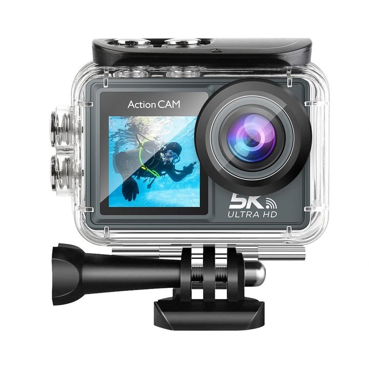 Camera hành trình C6M 5K Ultra HD 2 màn hình cảm ứng kèm 1 micro không dây