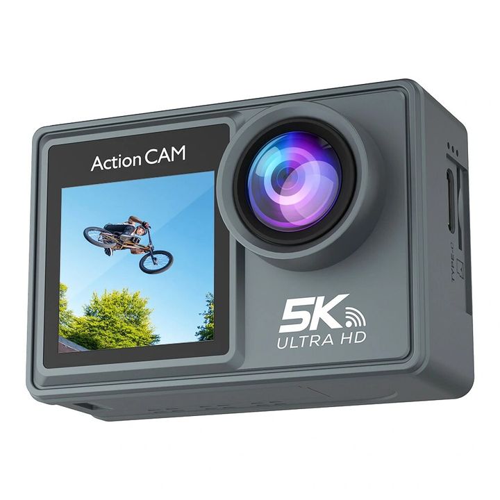 Camera hành trình C6M 5K Ultra HD 2 màn hình cảm ứng kèm 1 micro không dây