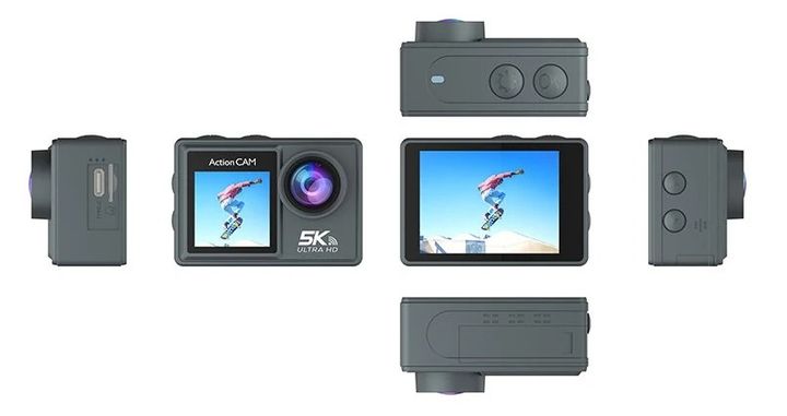 Camera hành trình C6M 5K Ultra HD 2 màn hình cảm ứng kèm 1 micro không dây