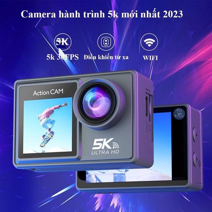 Camera hành trình C6M 5K Ultra HD 2 màn hình cảm ứng kèm 1 micro không dây