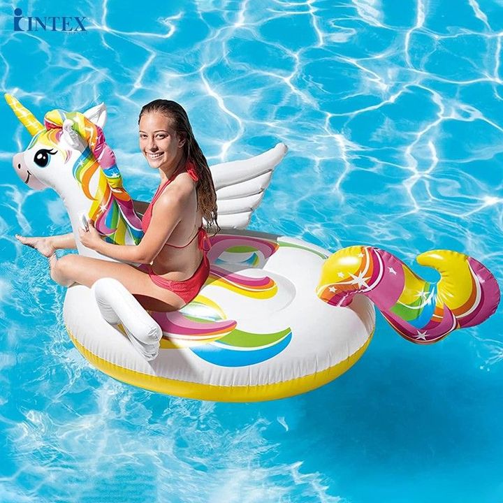 Phao bơi kỳ lân Unicorn khổng lồ 226x173 cm INTEX 57561