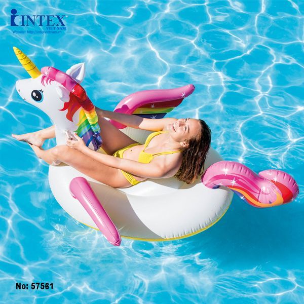 Phao bơi kỳ lân Unicorn khổng lồ 226x173 cm INTEX 57561