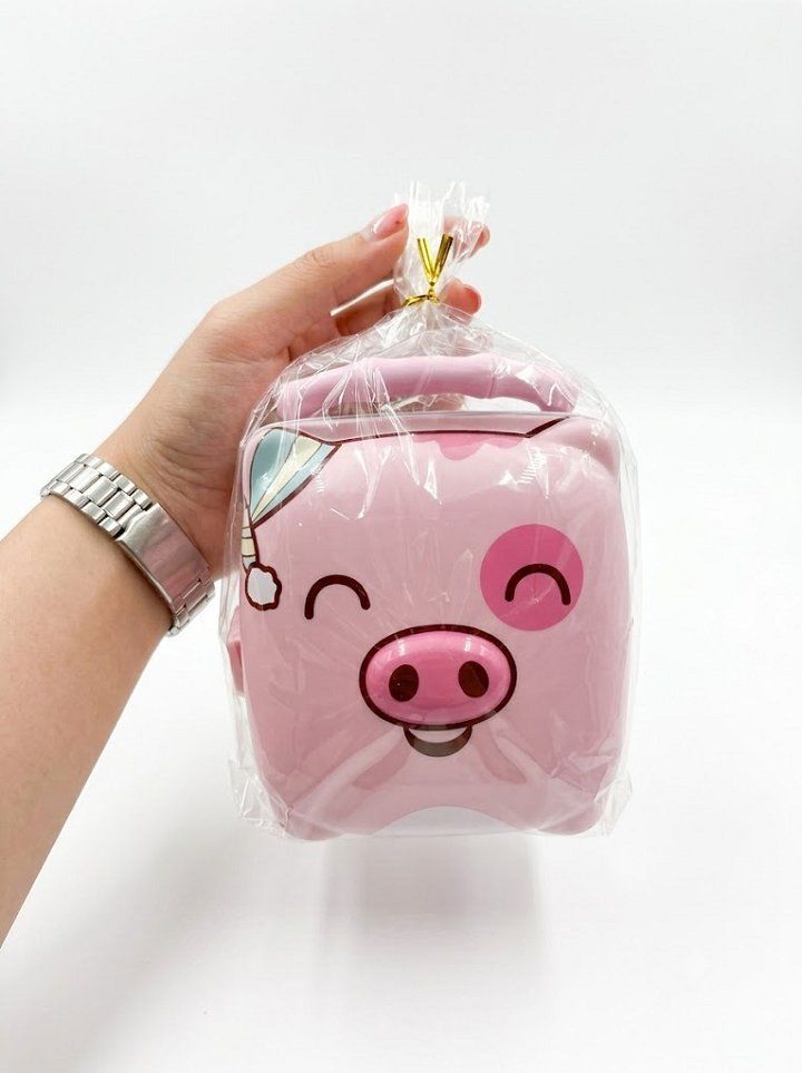 Két sắt mini hình Heo - Hồng