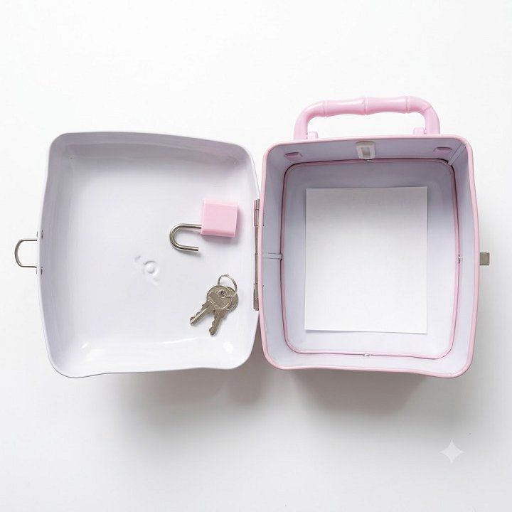 Két sắt mini hình Heo - Hồng