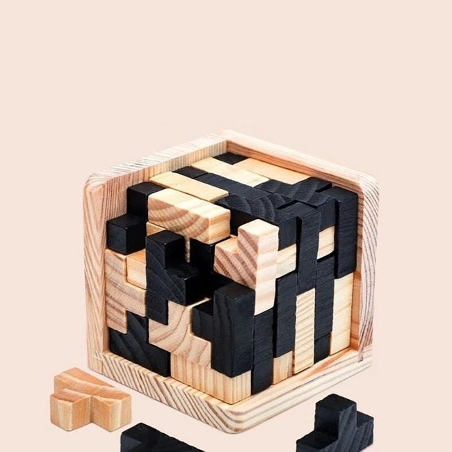 Bộ đồ chơi xếp hình Tetris 3D bằng gỗ 54 khối chữ T sáng tạo cho người lớn và trẻ em