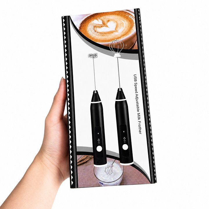 Máy Đánh Bọt Cà Phê, Đồ Uống, Trứng Kích Thước Mini Wisk Dùng Pin Sạc