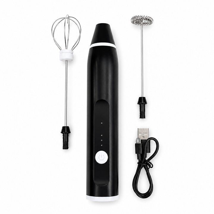 Máy Đánh Bọt Cà Phê, Đồ Uống, Trứng Kích Thước Mini Wisk Dùng Pin Sạc