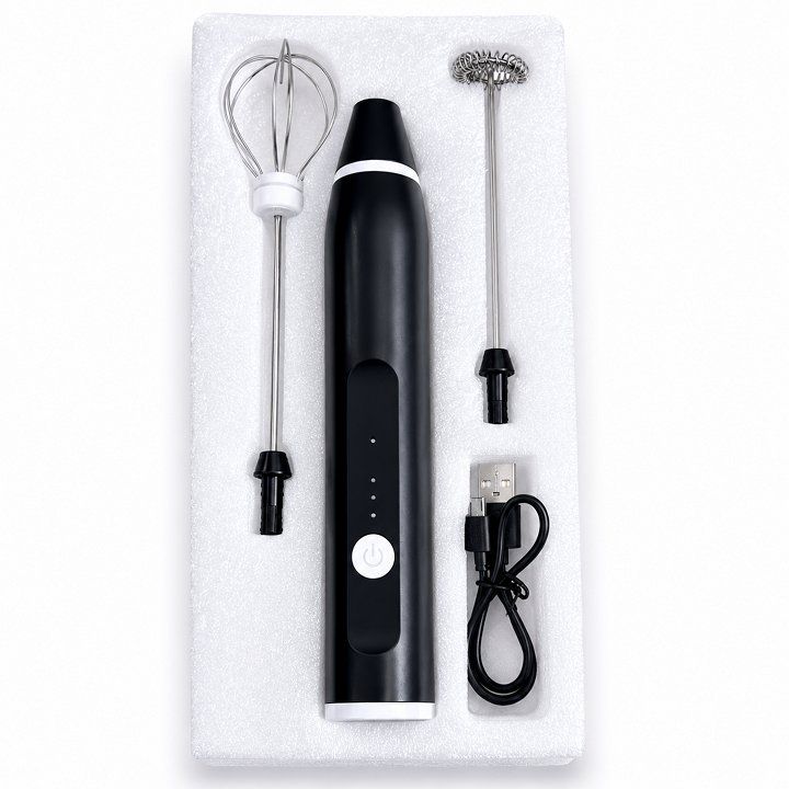 Máy Đánh Bọt Cà Phê, Đồ Uống, Trứng Kích Thước Mini Wisk Dùng Pin Sạc