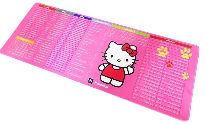 Miếng lót di chuột phím tắt màu hồng (Pink) HELLO KITTY 80*30cm