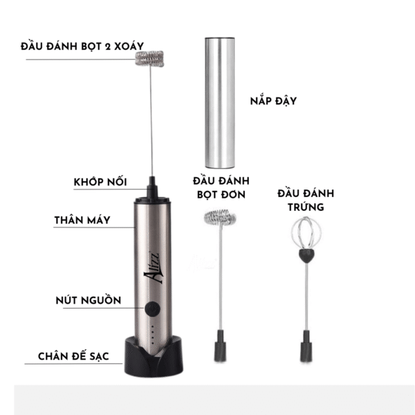 Máy tạo bọt sữa & đánh trứng 3 đầu đa năng ALIZZ AL-13578