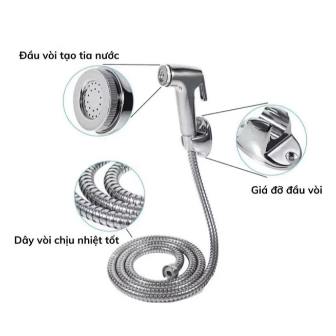Bộ vòi xịt vệ sinh bồn cầu kèm dây tiện dụng