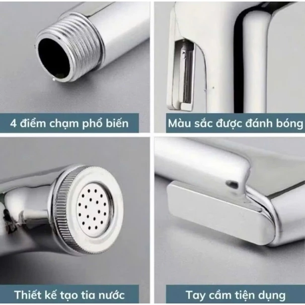 Bộ vòi xịt vệ sinh bồn cầu kèm dây tiện dụng