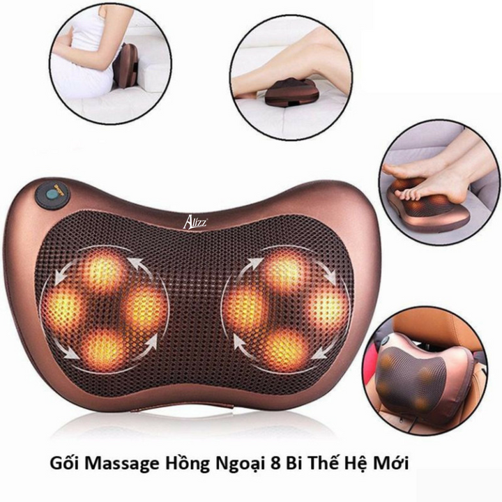Gối massage hồng ngoại Massage cổ vai gáy ALIZZ-13590