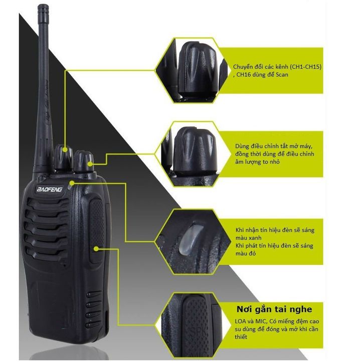 Set 2 Máy bộ đàm thoại Baofeng BF888S