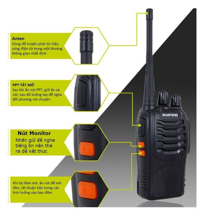 Set 2 Máy bộ đàm thoại Baofeng BF888S