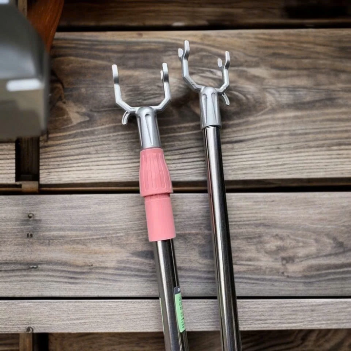 Cây móc quần áo đa năng cán dài thu gọn linh hoạt - hồng