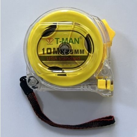 Thước đo kéo dài 10 mét (trong) thiết kế bảng lớn màu cam/ xanh/ vàng