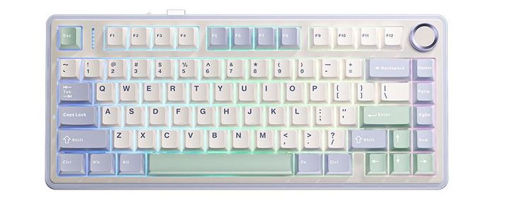 Bàn phím cơ Gaming không dây AULA F75-15  (Ice green/Tím nhạt+be+xanh lá/ Reaper Switch)
