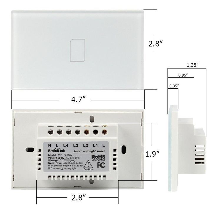 hình ảnh của Công tắc Broadlink TC2 - 1 phím cảm ứng điều khiển từ xa